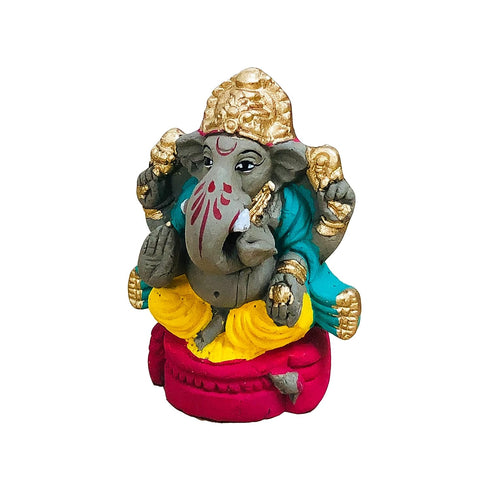 Clay Ganesh Idol Murti 3 Inches